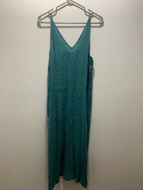 Teal V-Neck Maxi Slip Dress